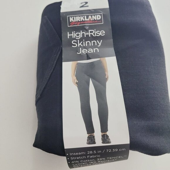 NEW Kirkland Signature Womens 2 High-Rise Skinny Fit Jeans Black// 26PT - Picture 7 of 8